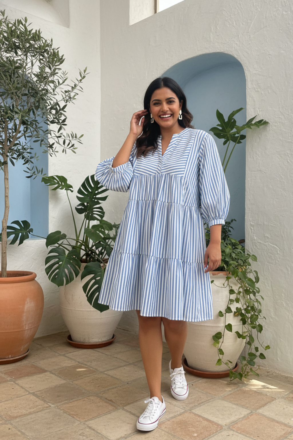 The Santorini Stripes Dress