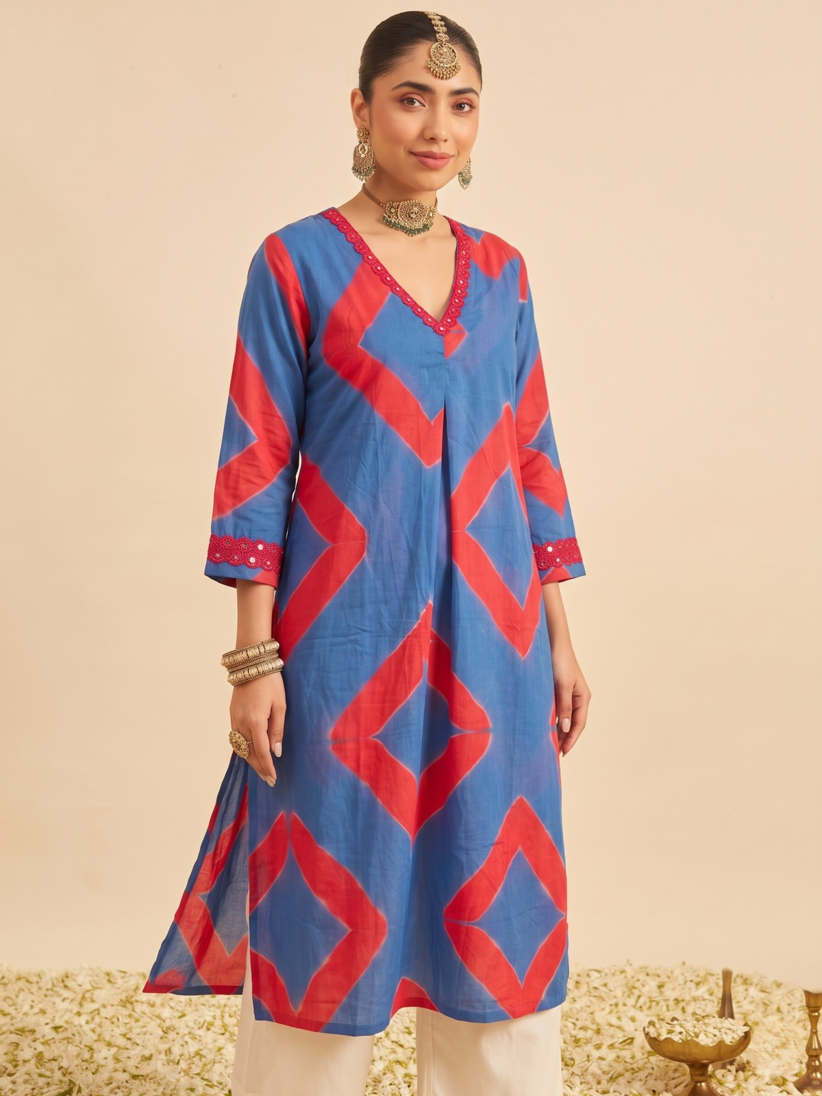 Rangrez Hand-Dyed Tie-Dye Cotton Kurta