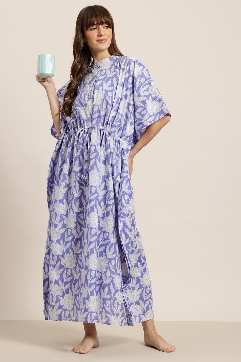 Lilac Symphony Cotton Shirt Kaftan