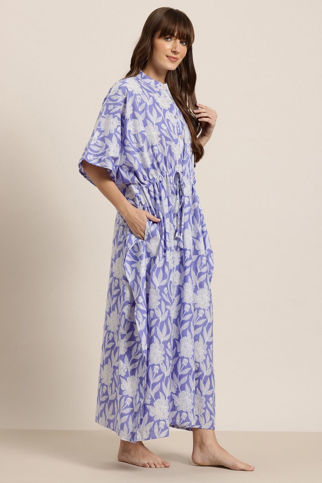 Lilac Symphony Cotton Shirt Kaftan