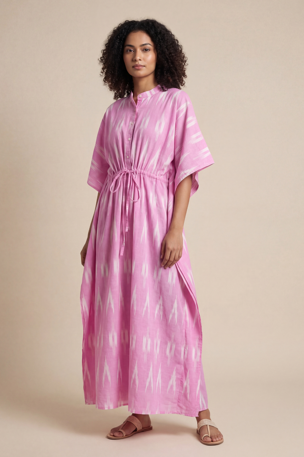 Blush Bloom Ikat Kaftan