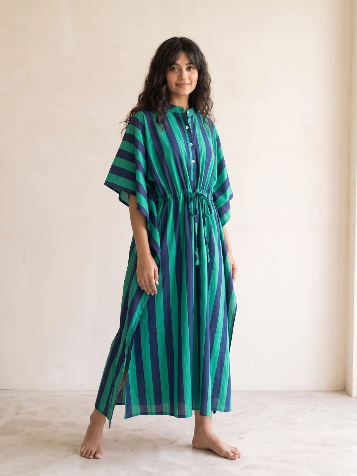 Turq Dream Stripe Maxi Kaftan