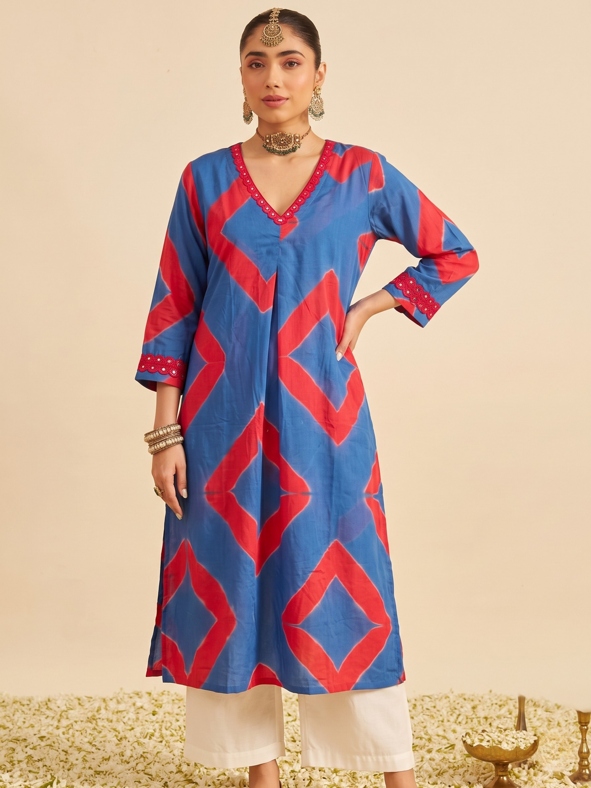 Rangrez Hand-Dyed Tie-Dye Cotton Kurta