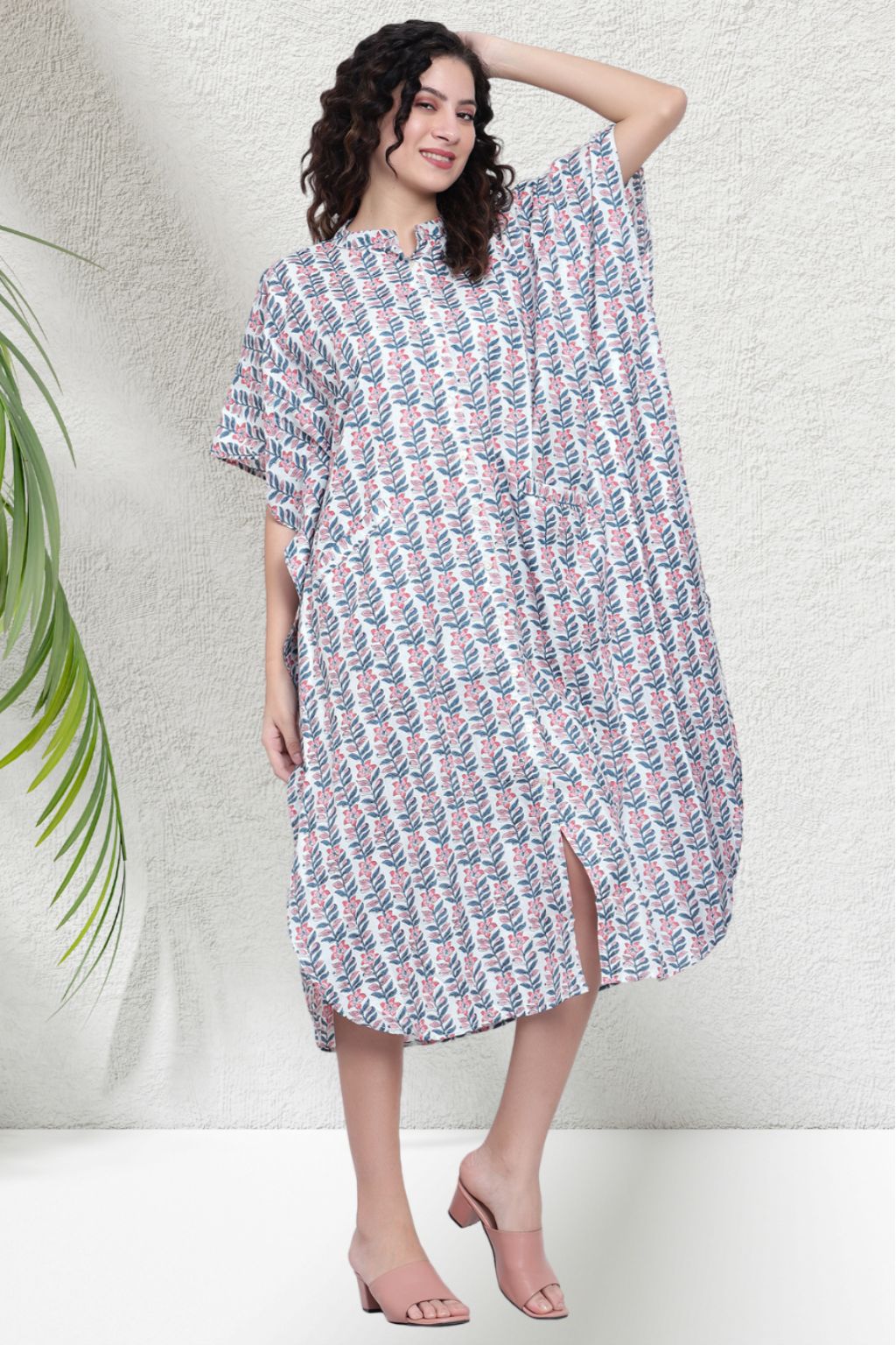 Elegant Jade Cotton Shirt Dress