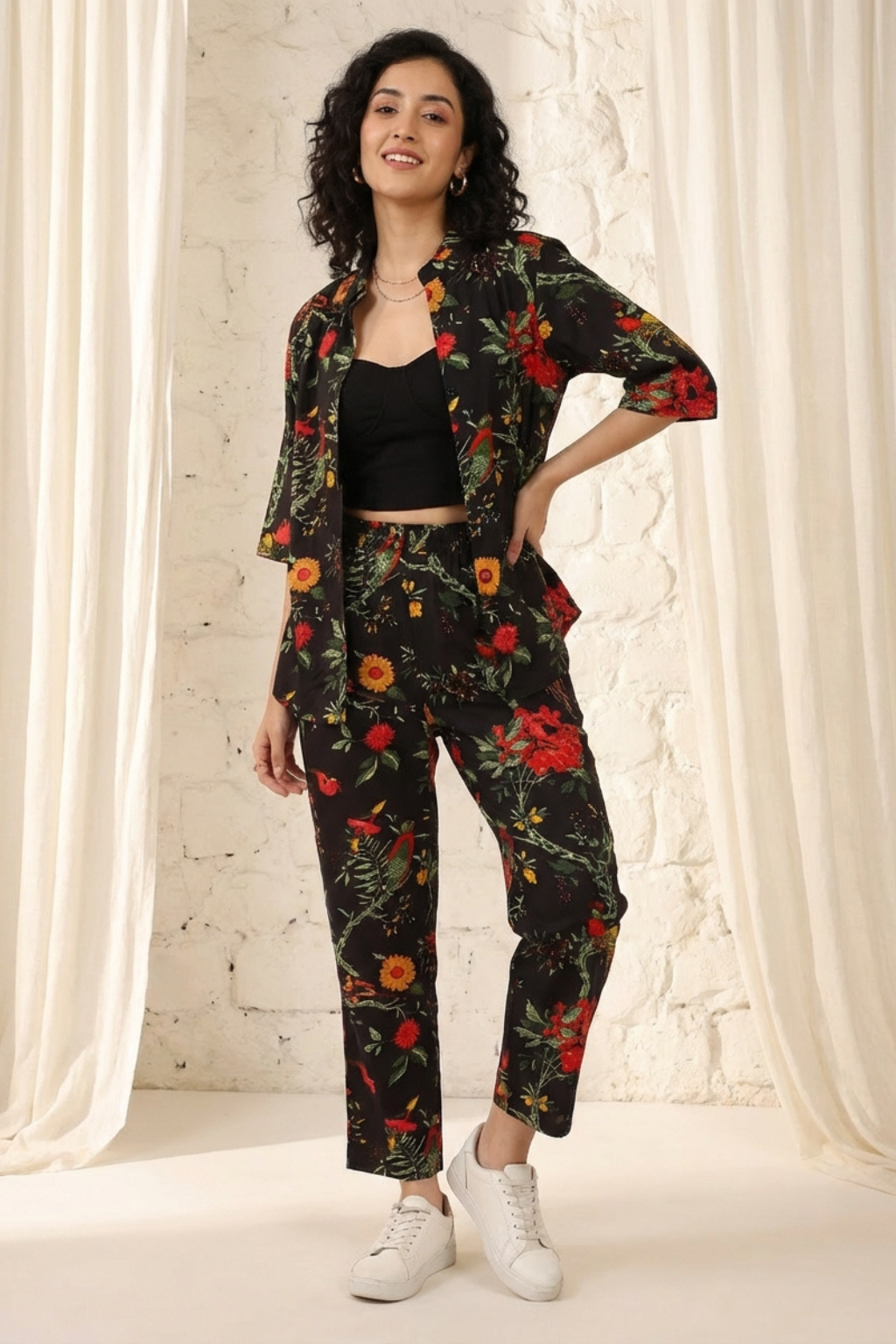 Black Jungle Cotton Co-Ord Set