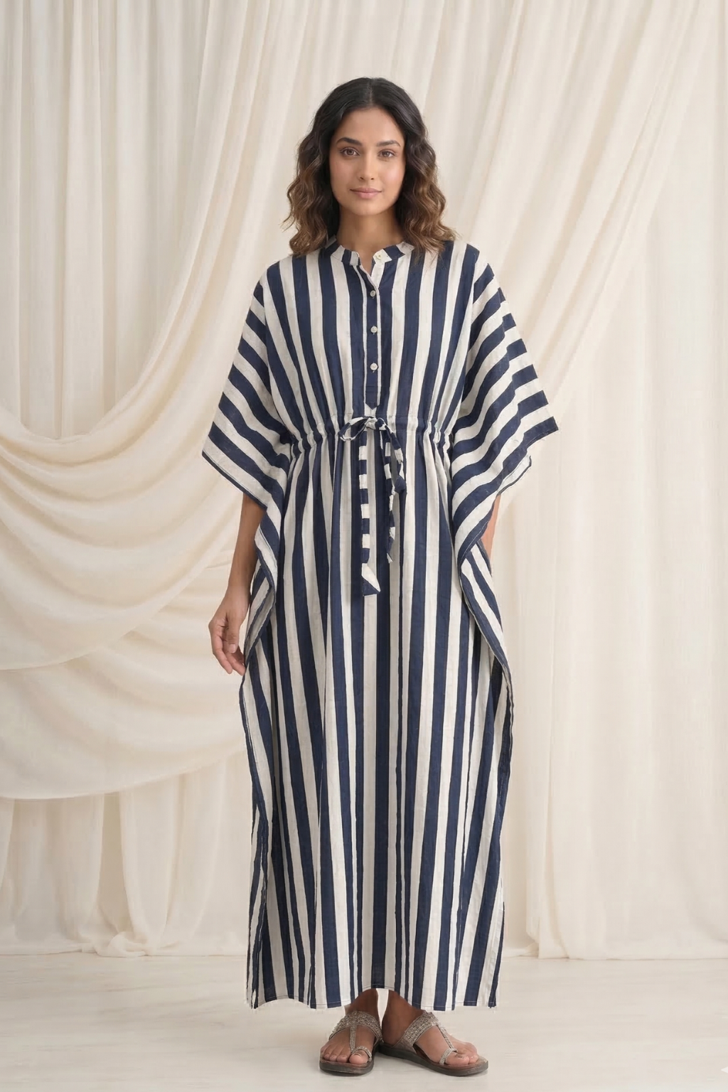 Ocean Whisper Cotton Shirt Kaftan