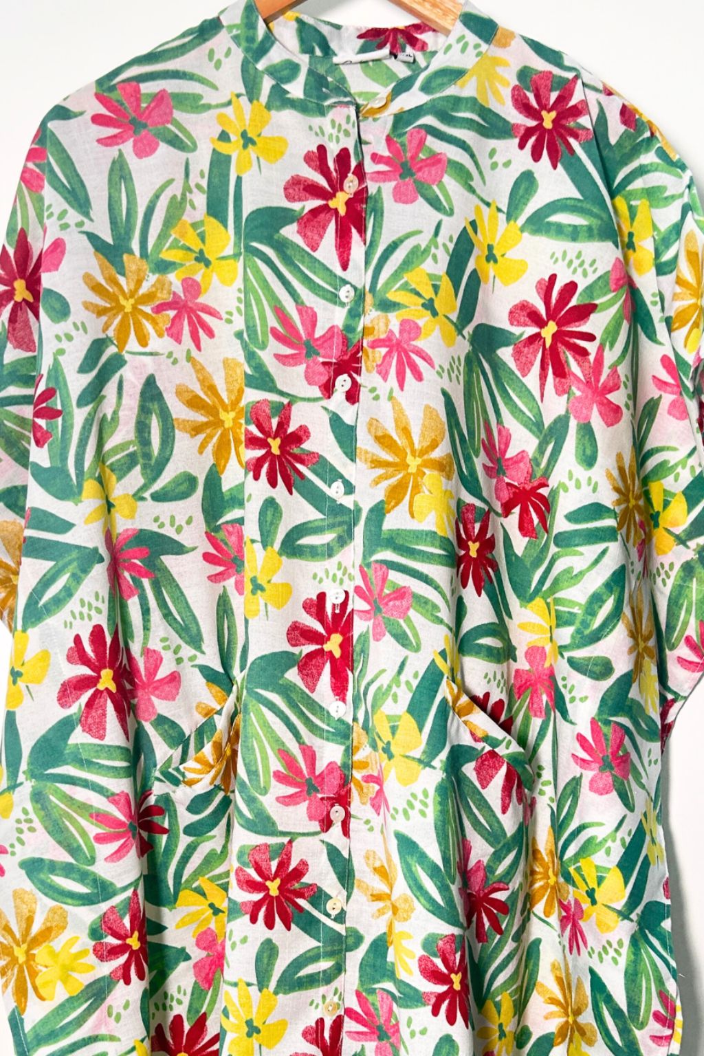 Colorful Dream Linen Kaftan Shirt Dress