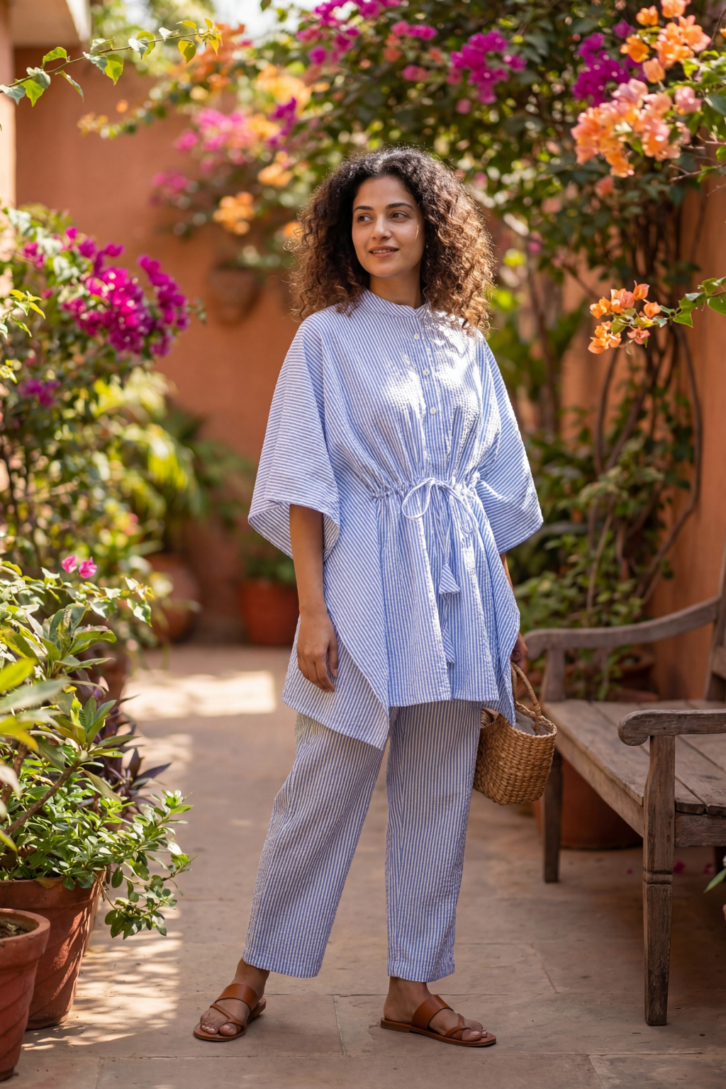 Marshmallow Stripe Cotton Co Ord Set