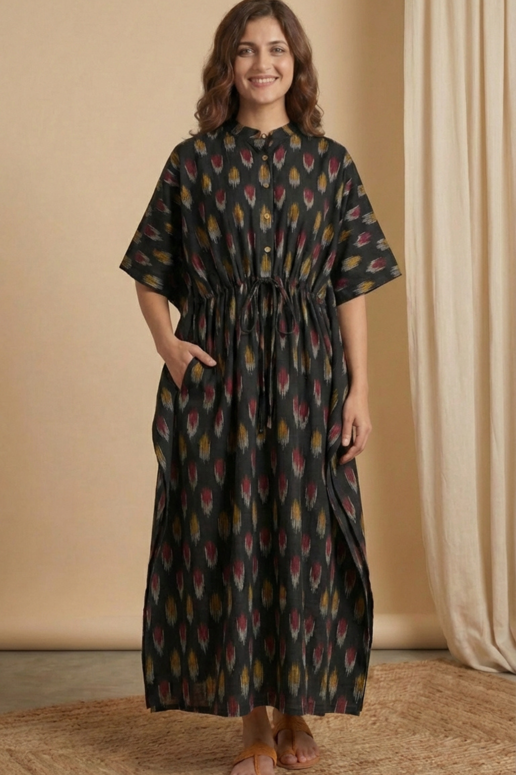 Midnight Loom Ikat Kaftan
