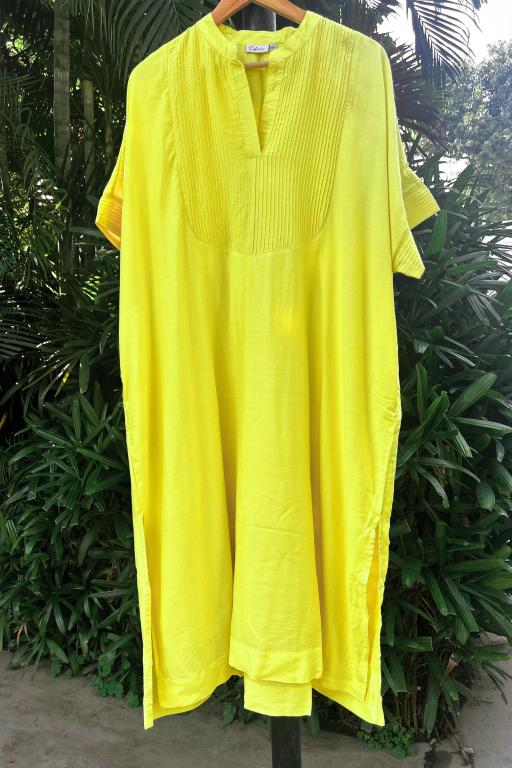 Sun-Kissed Silk Elegance Oversized Kurta