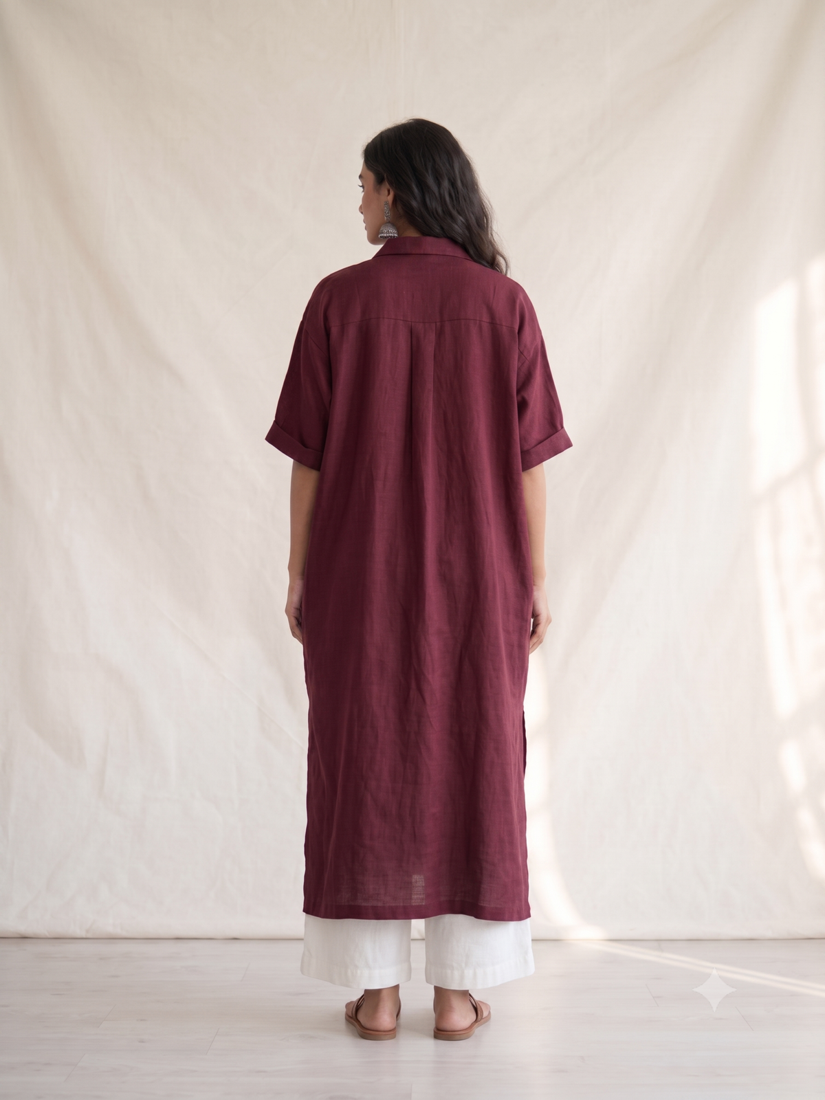 Gulnaar Cotton Linen Kurta