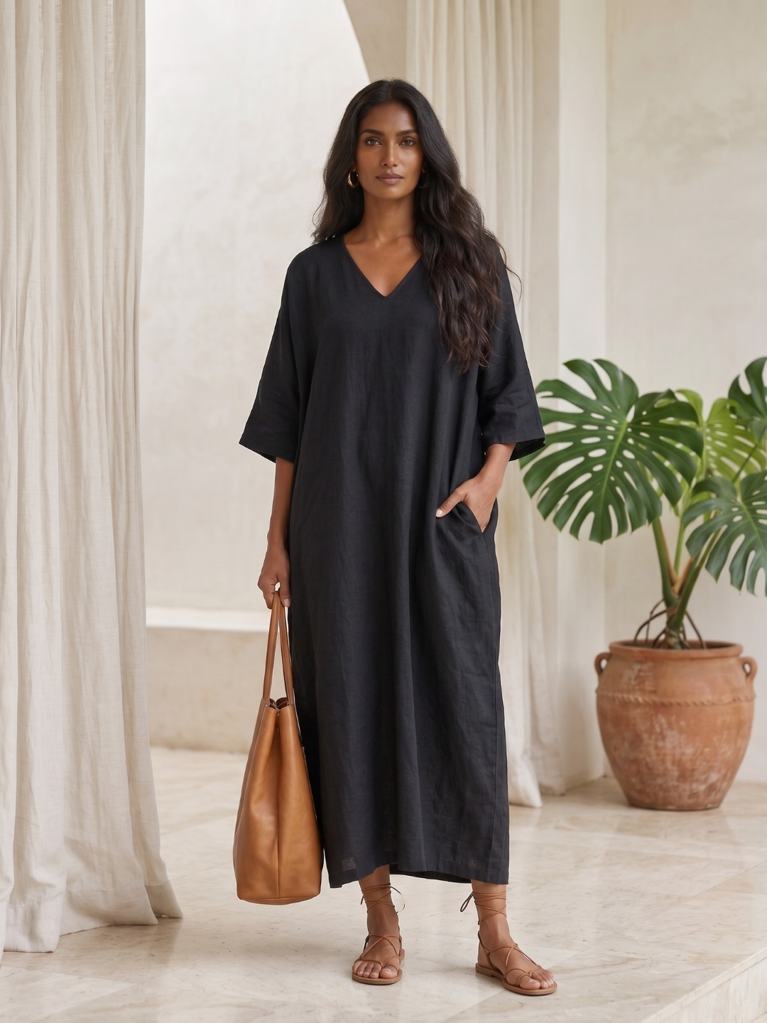 Midnight Dream Midi Kaftan Dress
