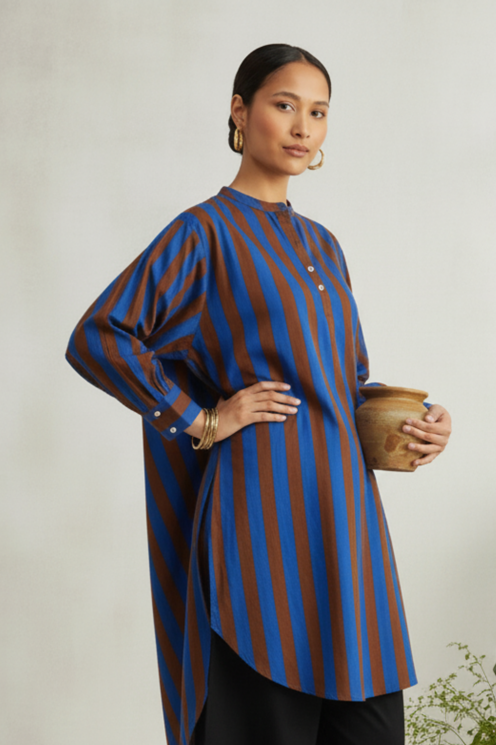 Tara Stripe Cotton Kurta