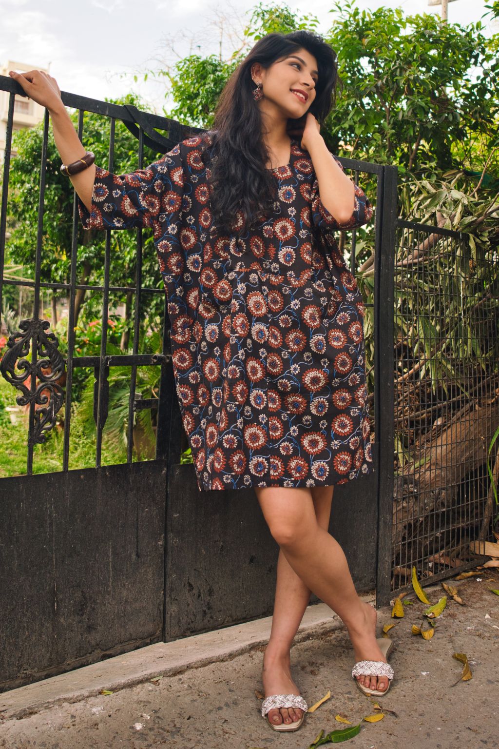 Floral Cotton Summer Bagru Dress