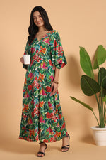 Flowers in Bloom Cotton Maxi Dress With Belt