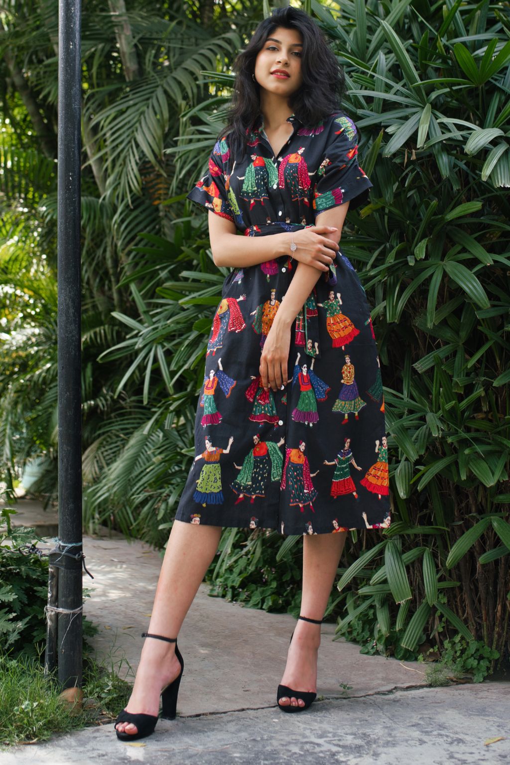 Dancing Frida Black Midi Dress