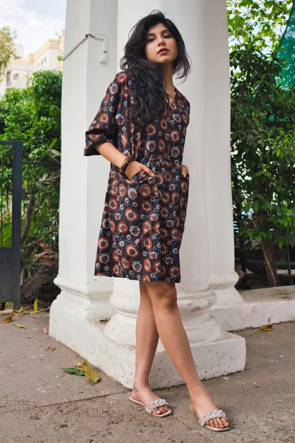 Floral Cotton Summer Bagru Dress