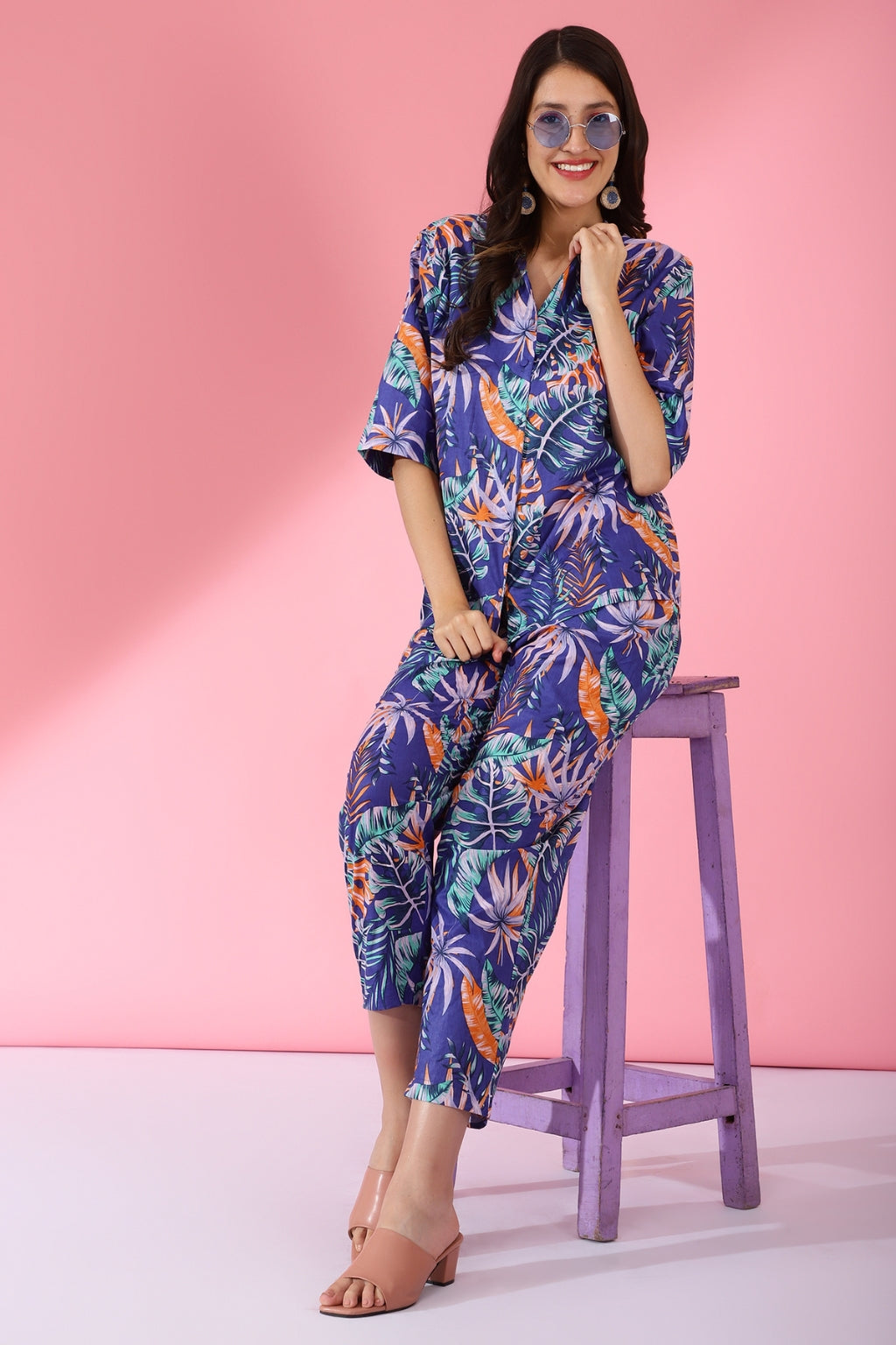Purple Paradise Cotton Co-Ord Set