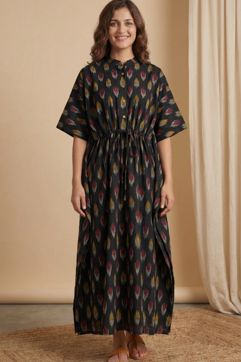 Midnight Loom Ikat Kaftan