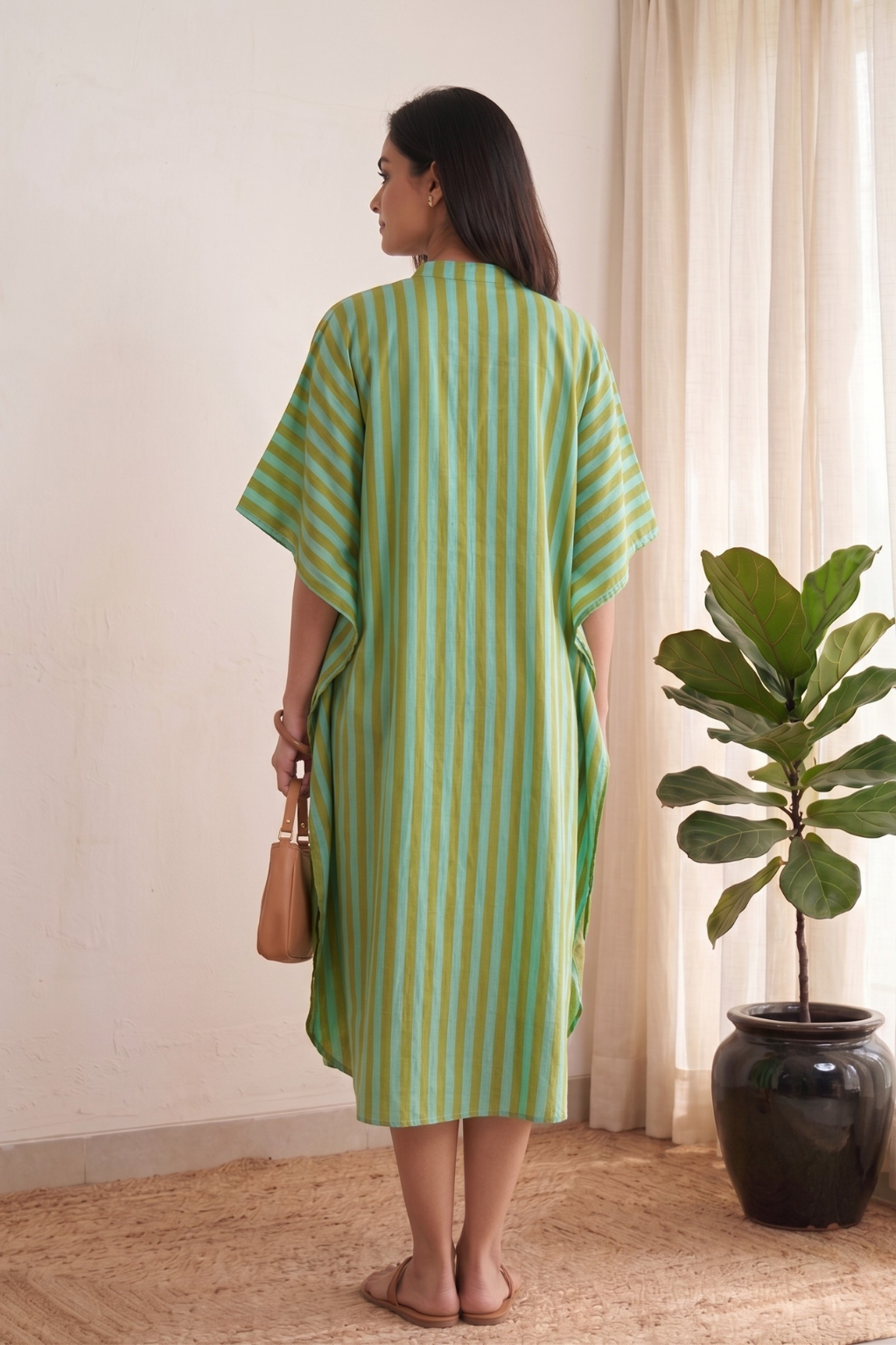 Summer Stripe Kaftan Dress