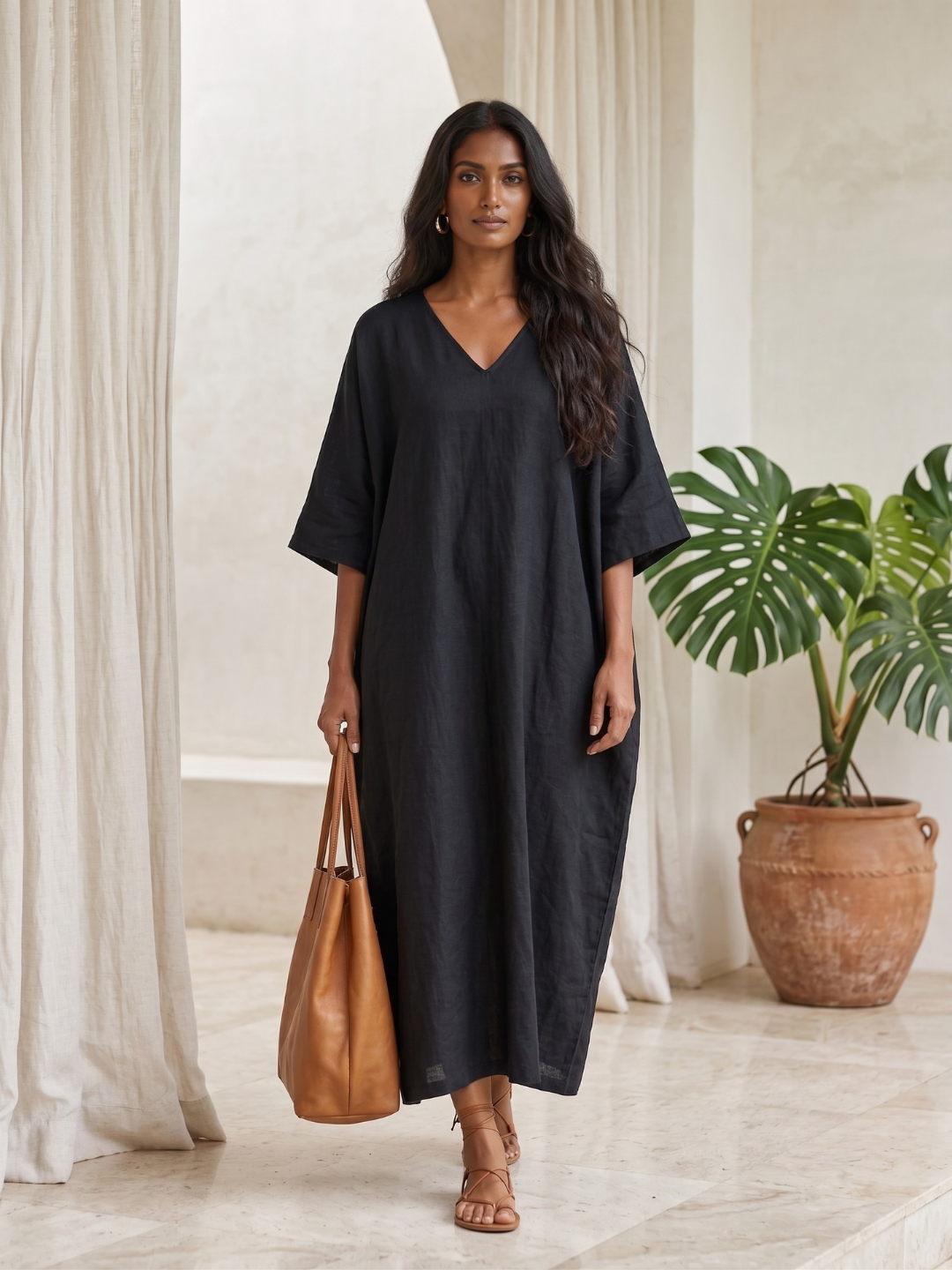 Midnight Dream Midi Kaftan Dress