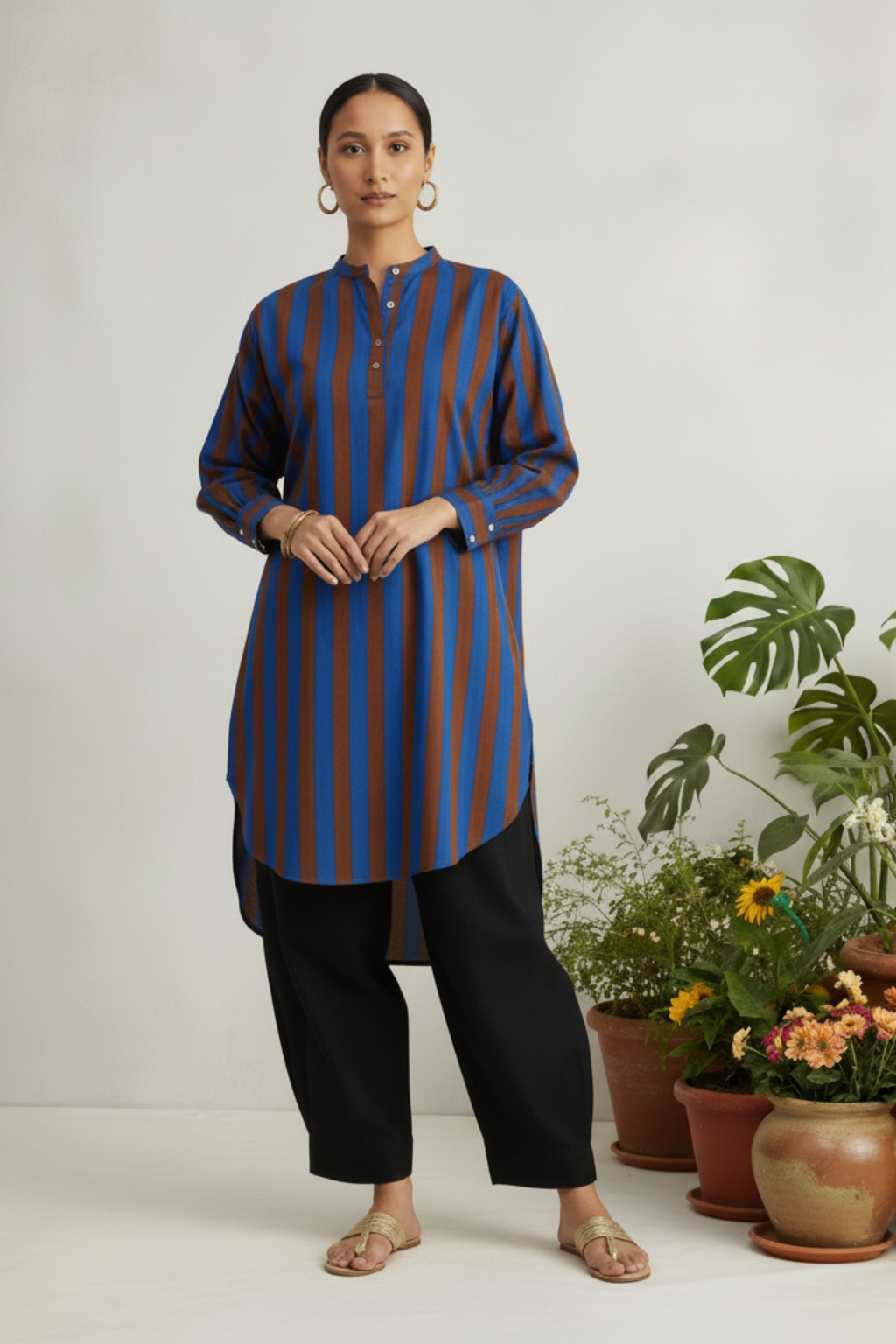 Tara Stripe Cotton Kurta
