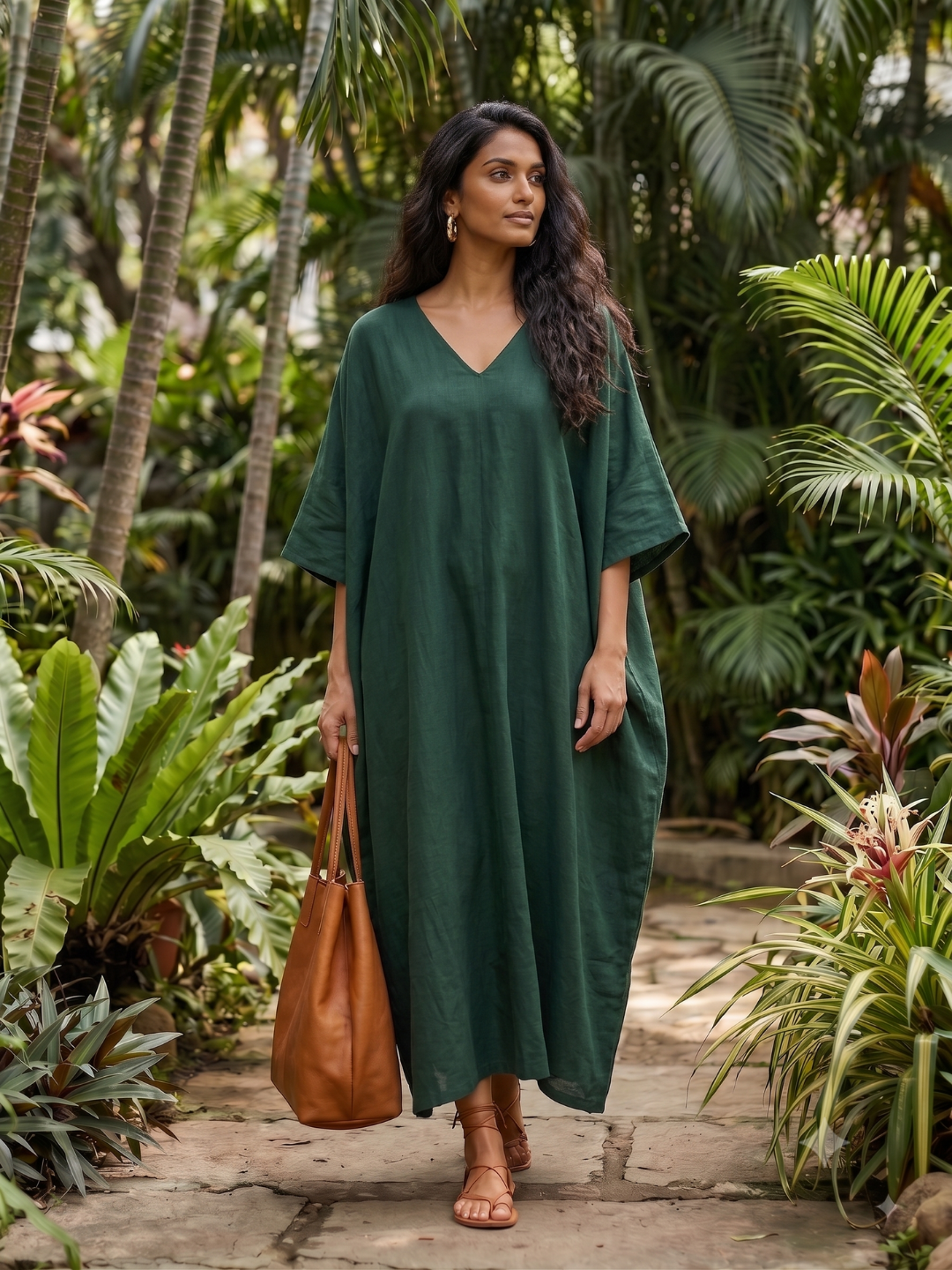 Sea Breeze Midi Kaftan Dress