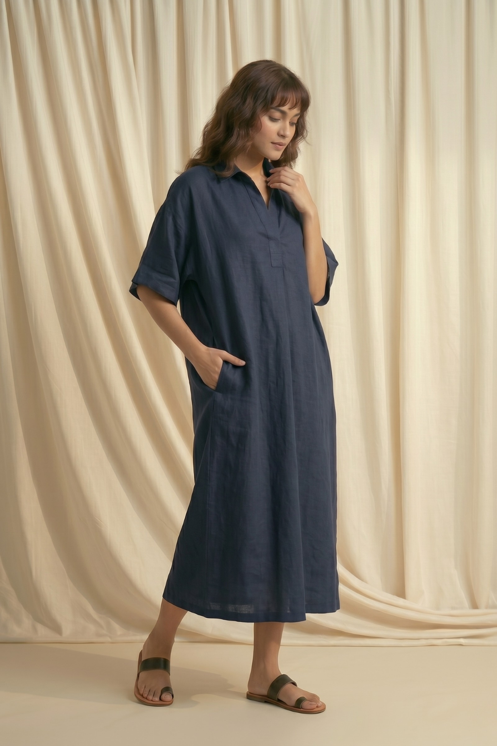 Coastal Ease Midi Kaftan Dress