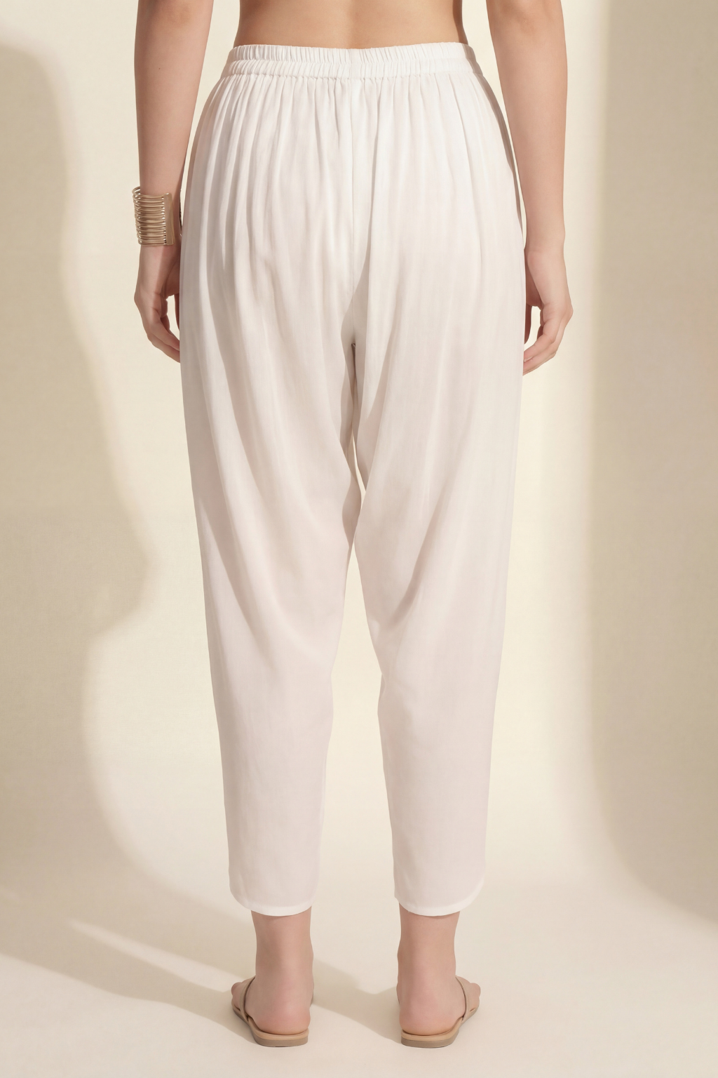 White Mulmul Cotton Dhoti Pant