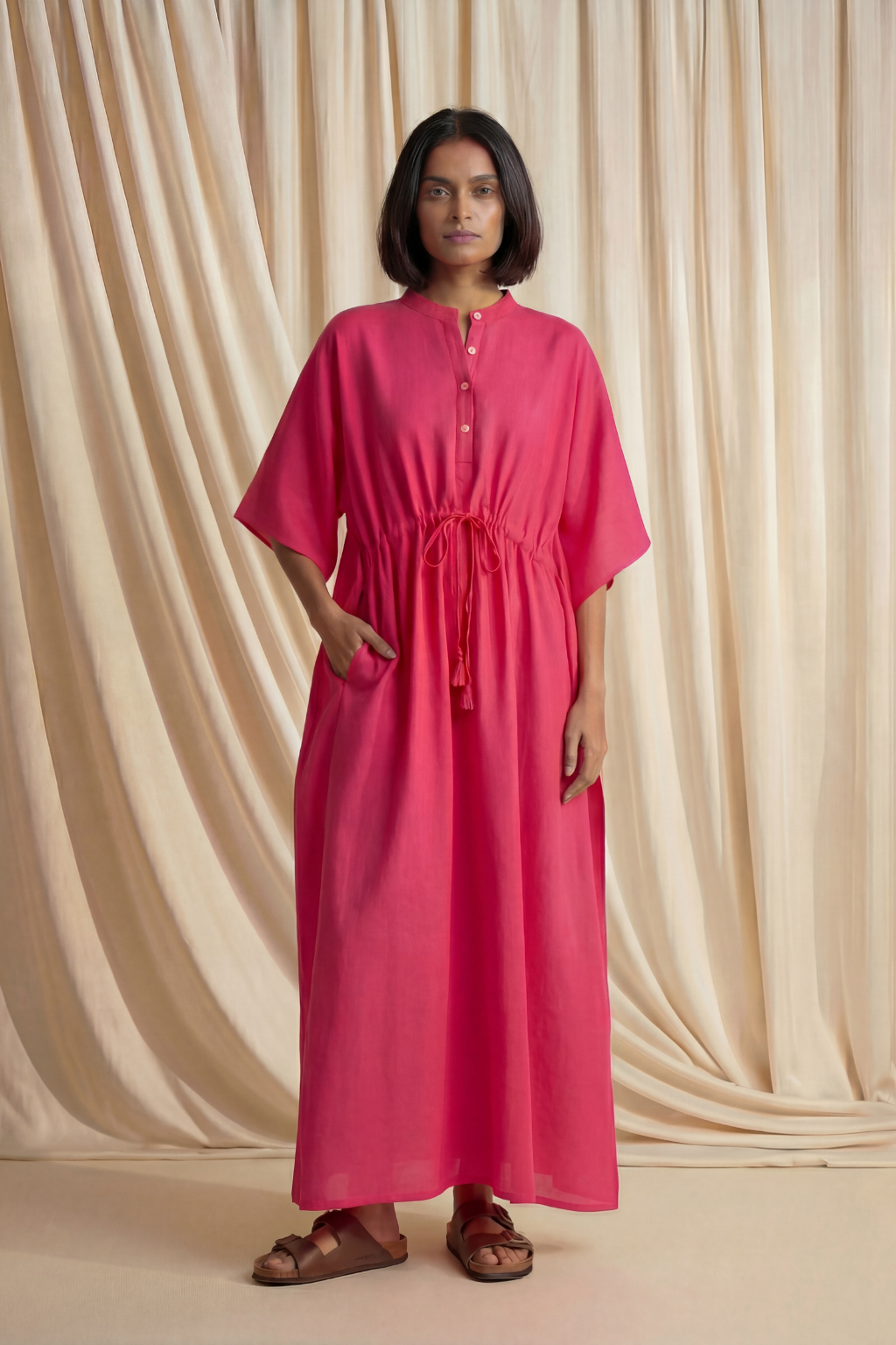 Pink Shink Cotton Kaftan