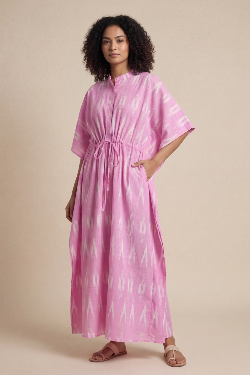 Blush Bloom Ikat Kaftan