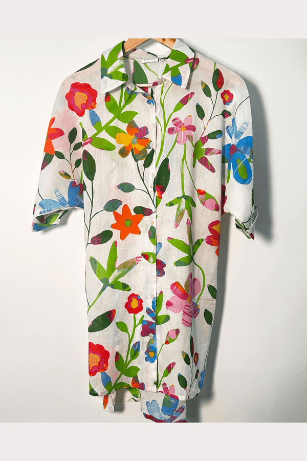 Gardenia Mul Mul Cotton Long Shirt