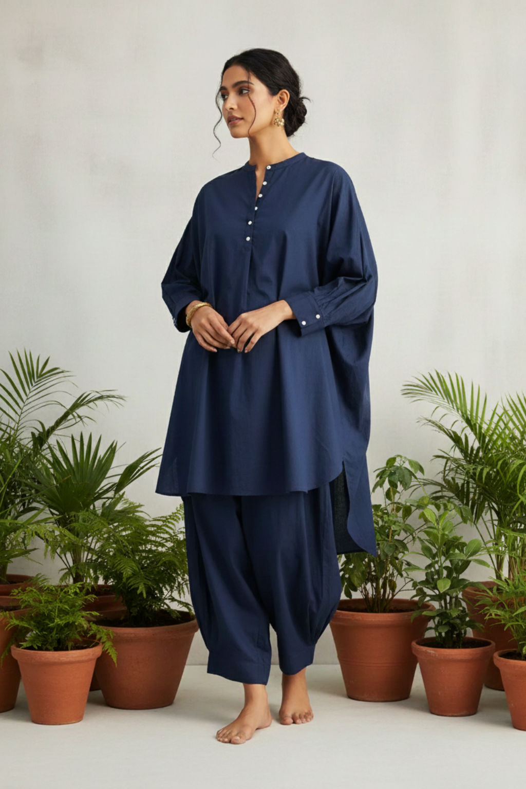 Mira Midnight Cotton Kurta Set
