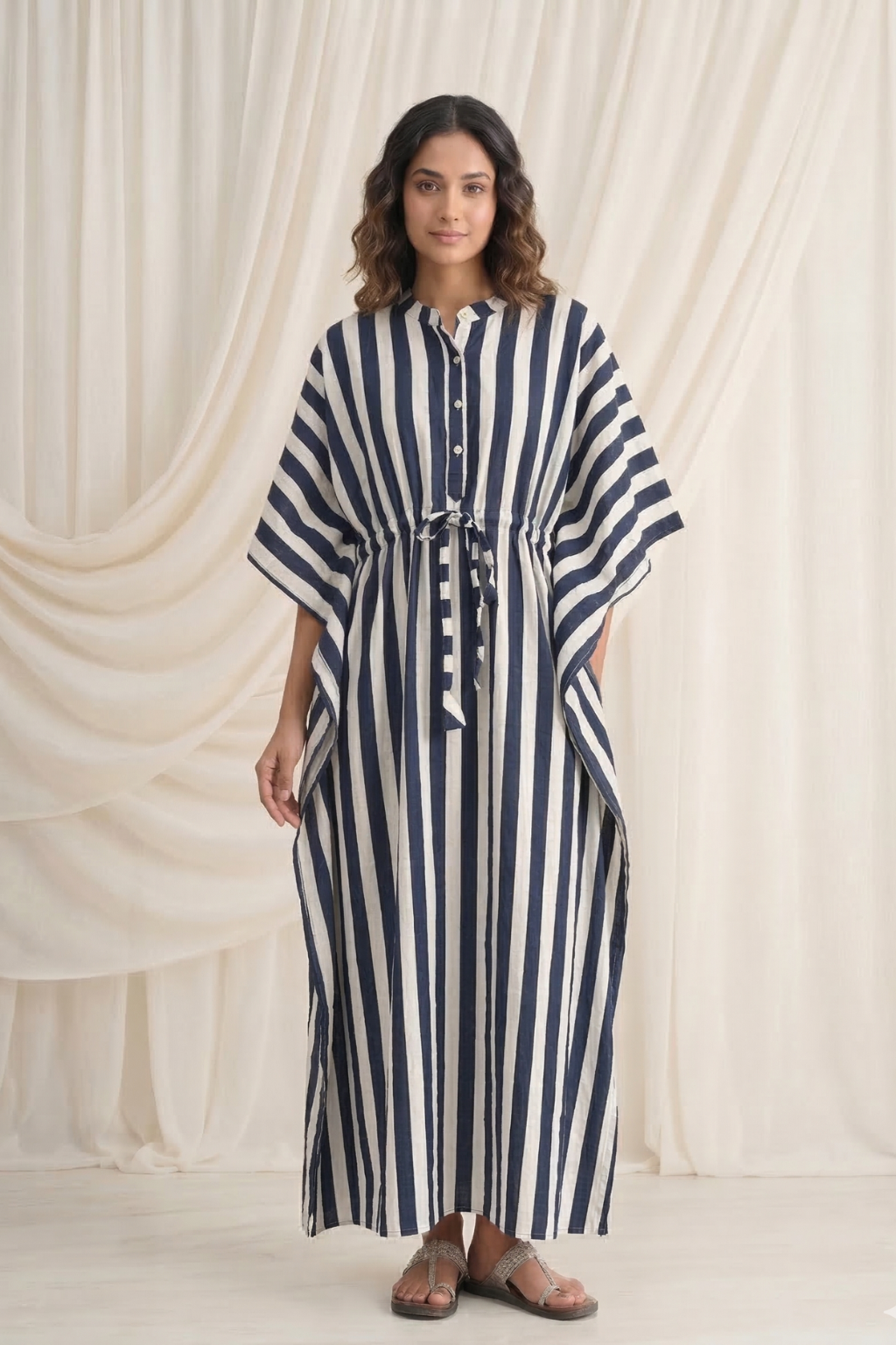 Ocean Whisper Cotton Shirt Kaftan