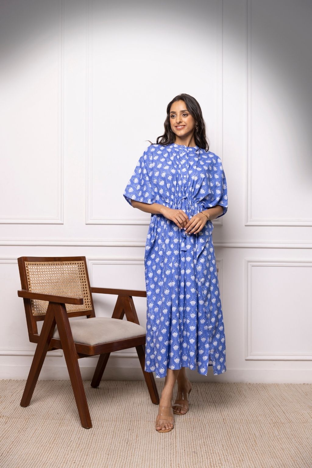 Why So Blue Cotton Maxi Kaftan