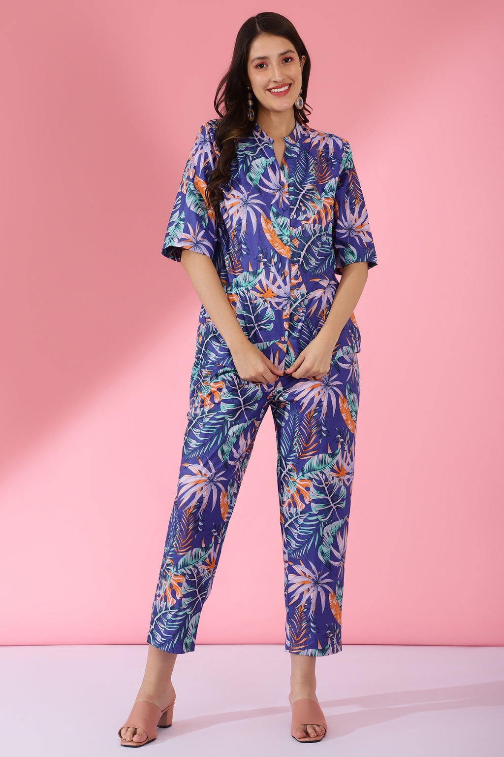 Purple Paradise Cotton Co-Ord Set