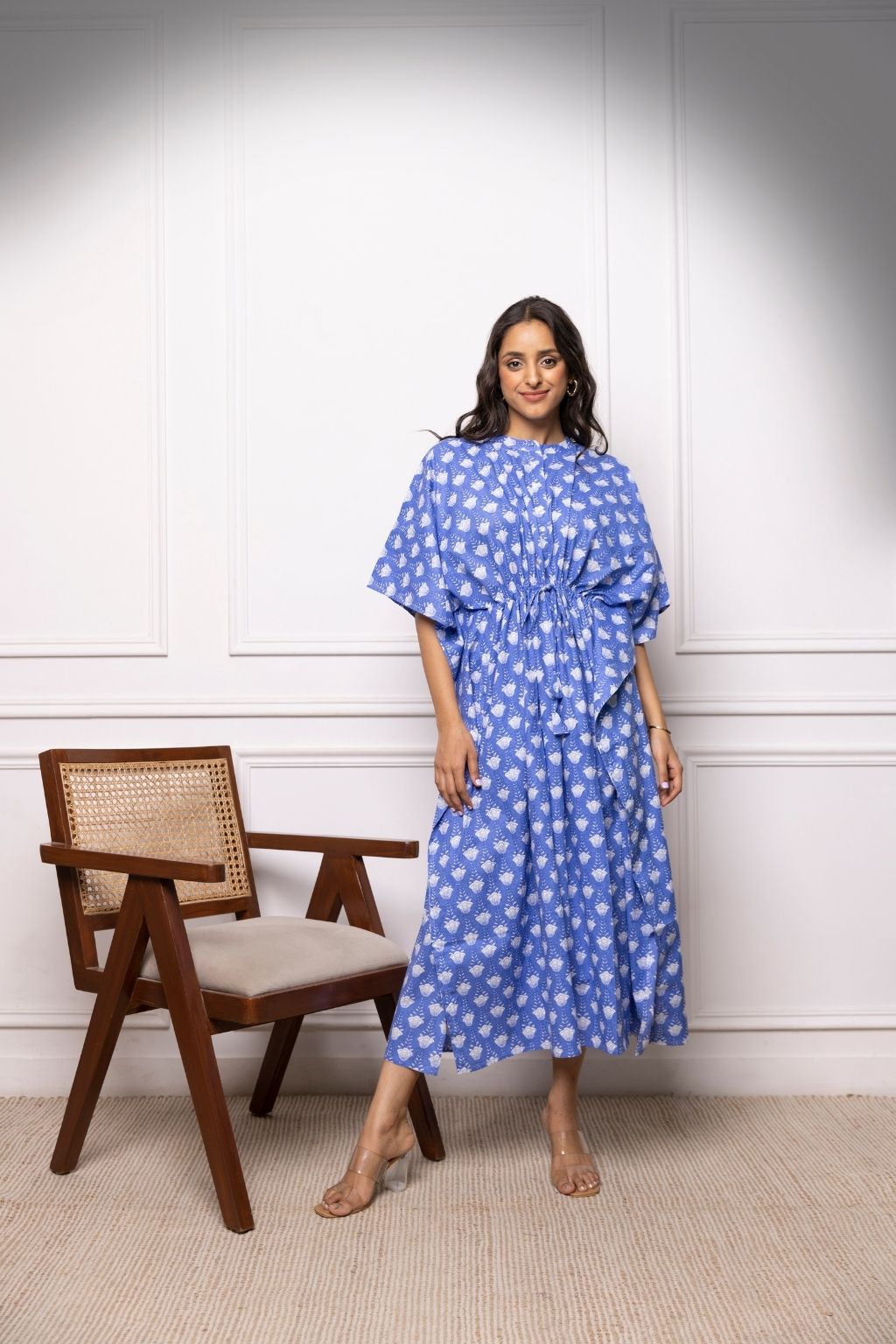 Why So Blue Cotton Maxi Kaftan