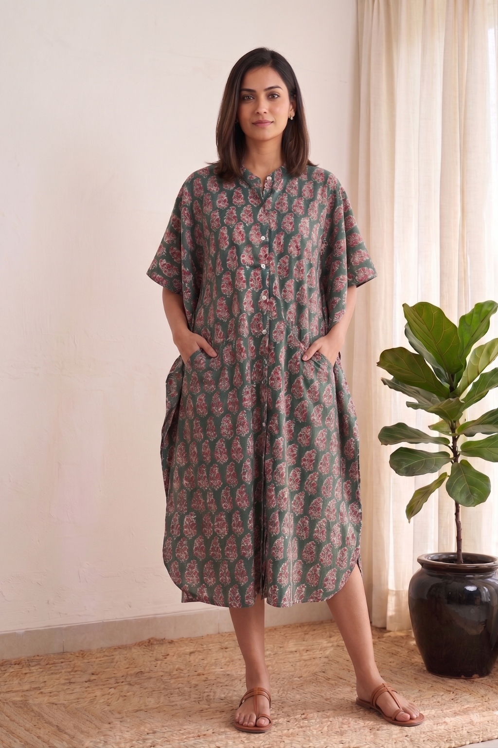 Bright Bloom Kaftan Dress