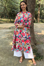 Floral Symphony Multicolored Cotton Kurta