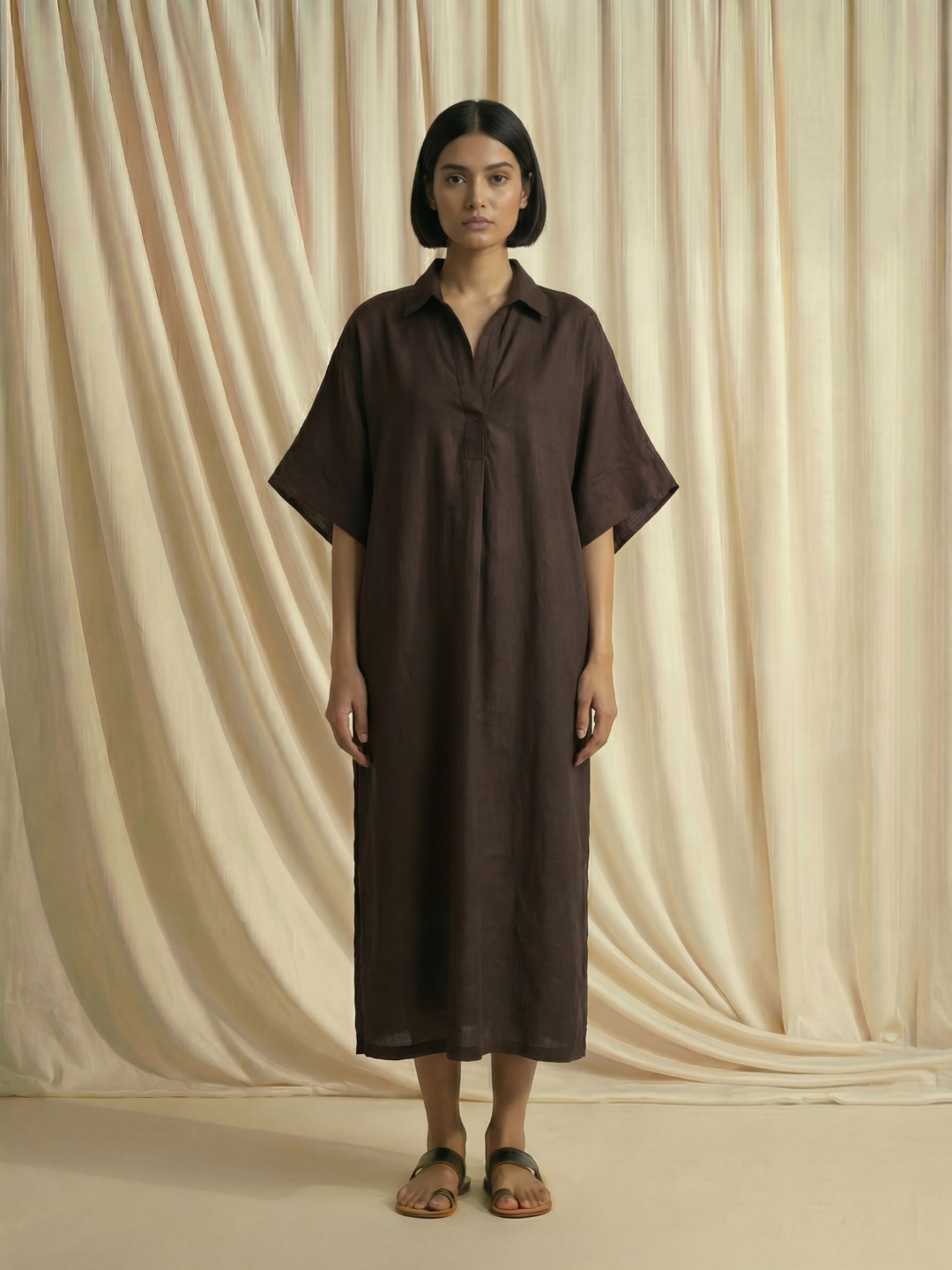 Earth Mist Midi Kaftan Dress