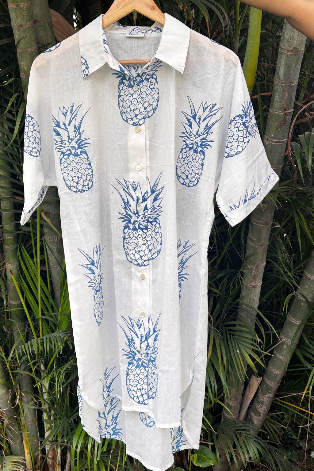 Blue Crush Pineapple Cotton Shirt