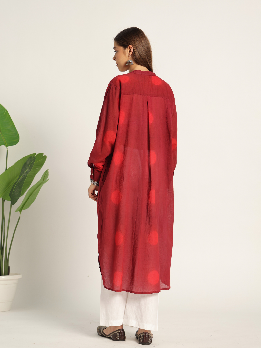 Rangrez Red Tie Dye Cotton Kurta