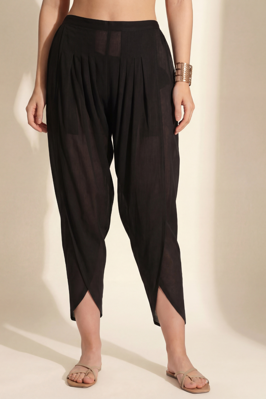 Black Mulmul Cotton Dhoti Pant