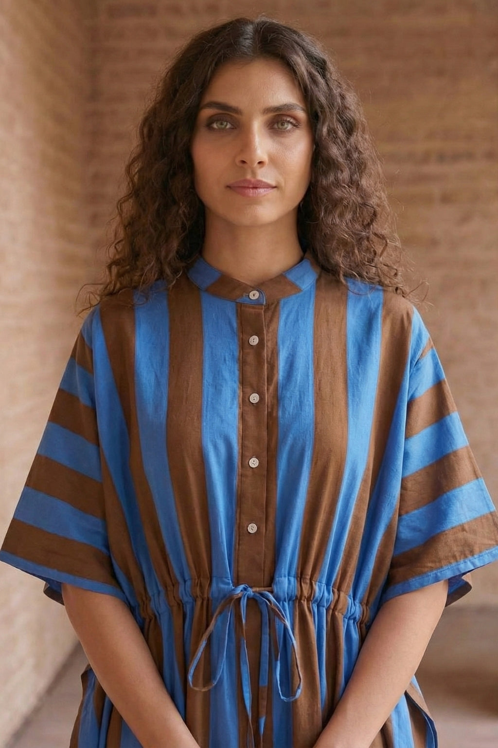 Earthy Muse Cotton Stripe Kaftan