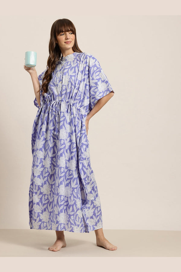 Lilac Symphony Cotton Shirt Kaftan