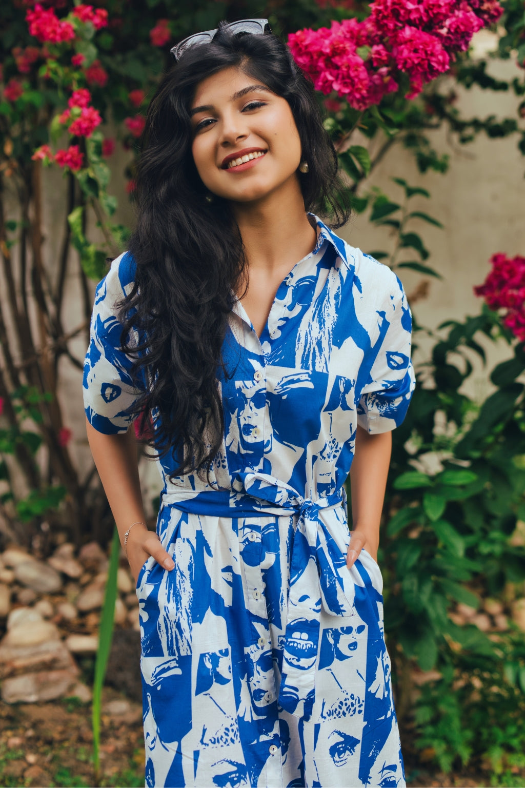 Face-Off Cotton Midi Shirt Dress