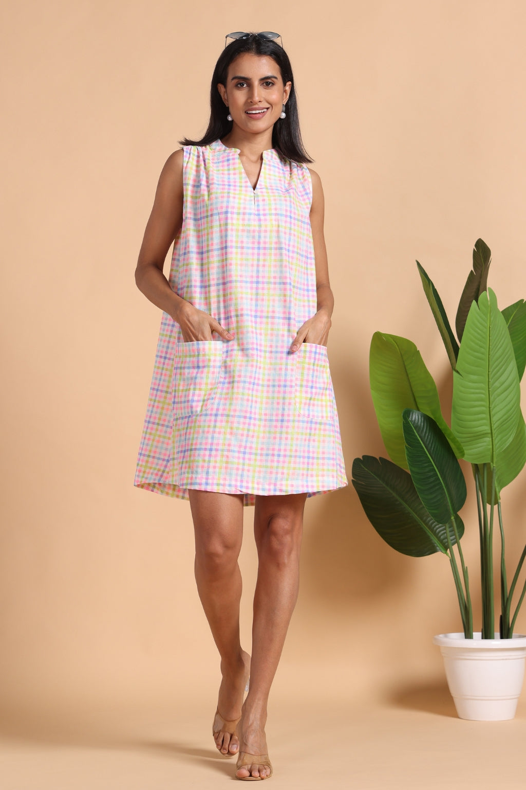 Luminous Slip Cotton Short Dress