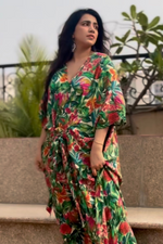 Flowers in Bloom Cotton Maxi Dress With Belt