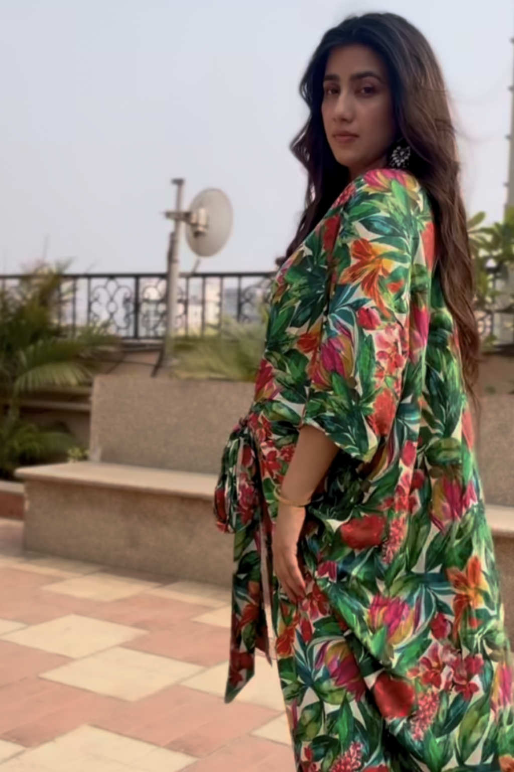 Flowers in Bloom Cotton Maxi Dress With Belt