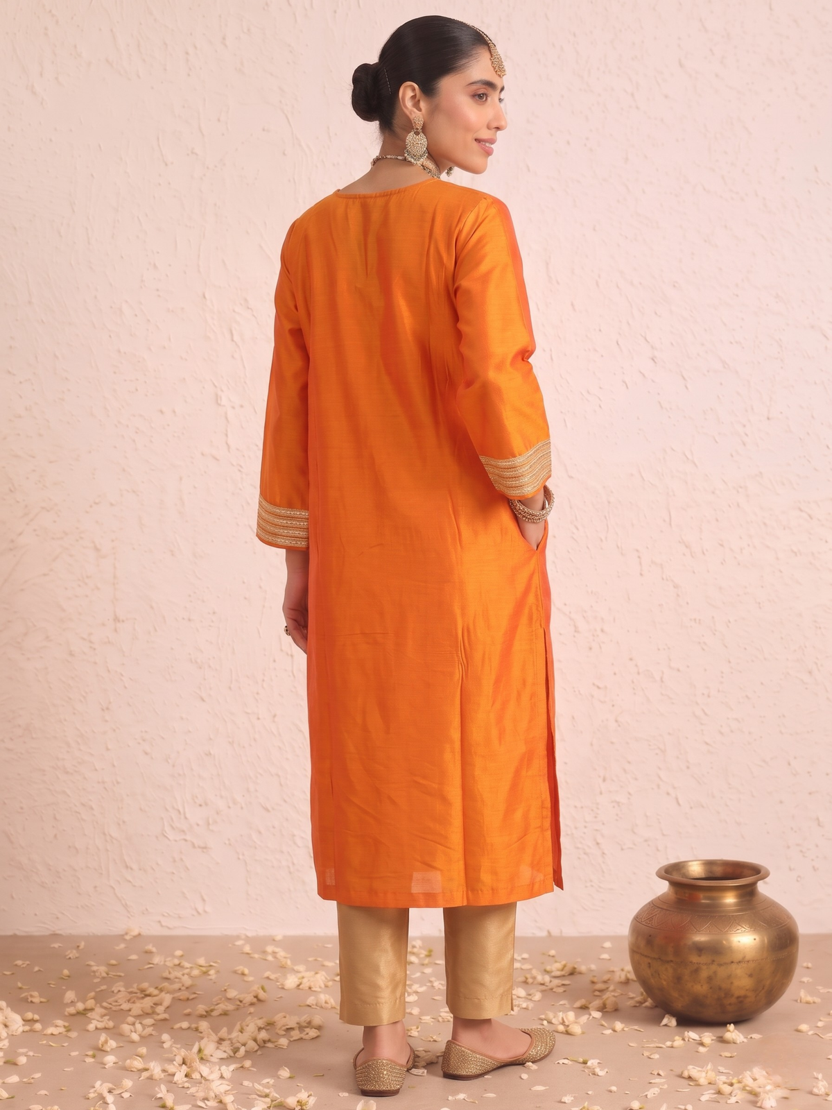 Marigold Silk Kurta